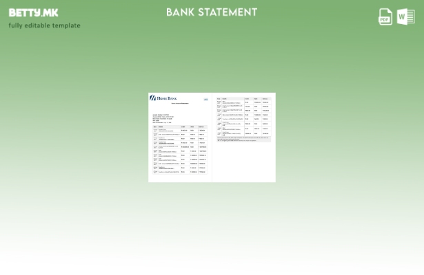 Модерен стил Канада Домашен шаблон за страници со зборови за извод од банкарска 